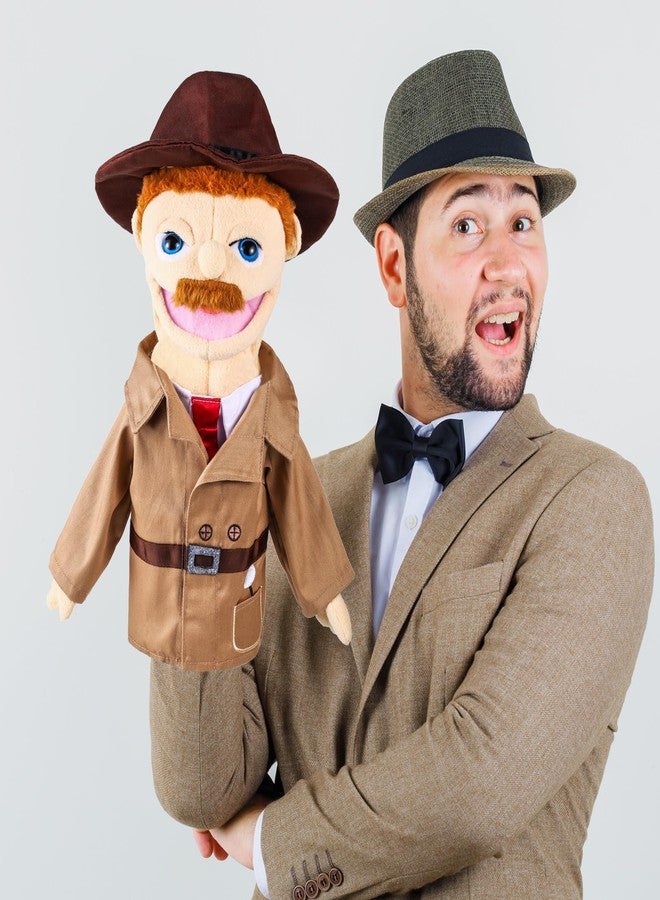 ZJoey Role Play Hand Puppets Hand Plush Chef Doctor Fireman Pirate Detective Athlete Nurse Worker Hand Puppet Toys Puppets for Kids Storytelling Imaginative Pretend Play Teaching Preschool(Detective) - Image 2