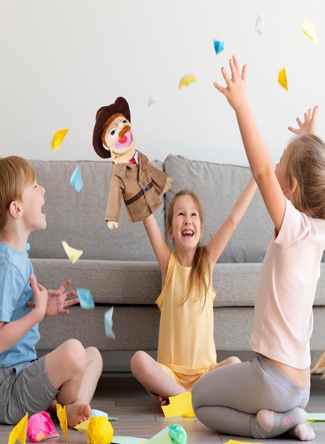ZJoey Role Play Hand Puppets Hand Plush Chef Doctor Fireman Pirate Detective Athlete Nurse Worker Hand Puppet Toys Puppets for Kids Storytelling Imaginative Pretend Play Teaching Preschool(Detective) - Image 5