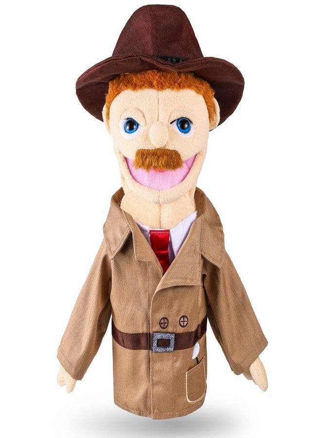 ZJoey Role Play Hand Puppets Hand Plush Chef Doctor Fireman Pirate Detective Athlete Nurse Worker Hand Puppet Toys Puppets for Kids Storytelling Imaginative Pretend Play Teaching Preschool(Detective) - Image 1