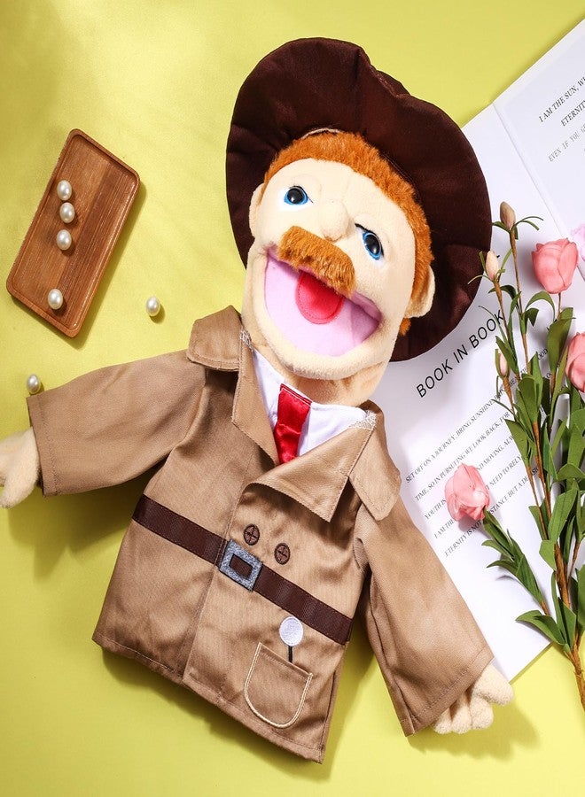 ZJoey Role Play Hand Puppets Hand Plush Chef Doctor Fireman Pirate Detective Athlete Nurse Worker Hand Puppet Toys Puppets for Kids Storytelling Imaginative Pretend Play Teaching Preschool(Detective) - Image 3