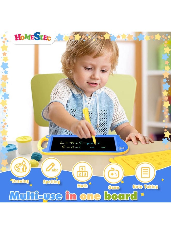 HOMESTEC - Astrodraw Drawing Pad Toys Colorful Lcd Writing Tablet For Kids Doodle Board For Toddlers 3 4 5 6 Years Old Travel Sensory Space Toy For Boys Girls Birthday Gift Idea (Blue/Yellow) - Image 1