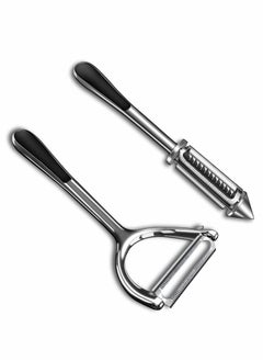 Excefore Vegetable Peeler Julienne Peeler, Potato Peelers With Potato Eye Remover, Vegetable Peeler Stainless Steel, Non Slip Grip, Veggie Fruit Peeler for Making Healthy Salads-2 Pcs  - Image 1