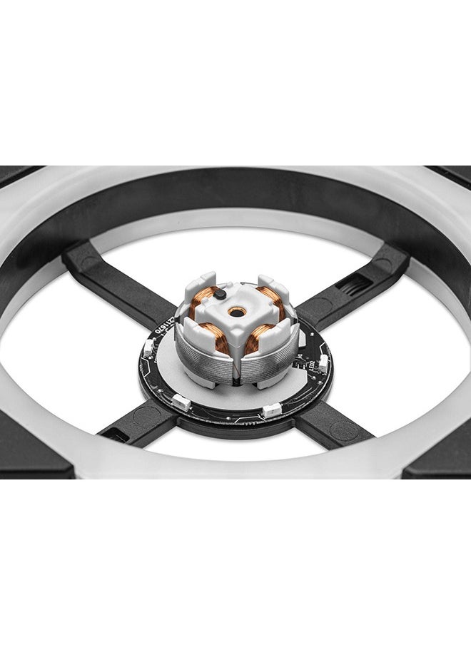 EK Quantum Impulse 120 D-RGB 120mm Computer Cooling Fan, Addressable RGB LED MagLev Fans, 1800 RPM Speed, 57.5CFM Airflow, 24.3dBA Nosie Level, 4-Pin PWM, Black - White | 3831109854198  - Image 2