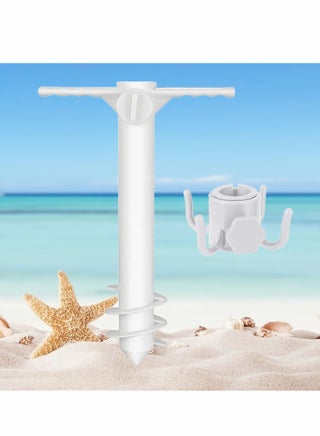 Beach Umbrella Screw Sand Anchor Stand Holder, One Size Fits All, Umbrella Holder Stand Safe for Strong Wind with 4-prongs Hanging Hook - pzsku/Z04B56CCE44B36E5BCC0AZ/45/_/1696733452/f17b8962-9e82-4056-9e56-6deddf9cdf10