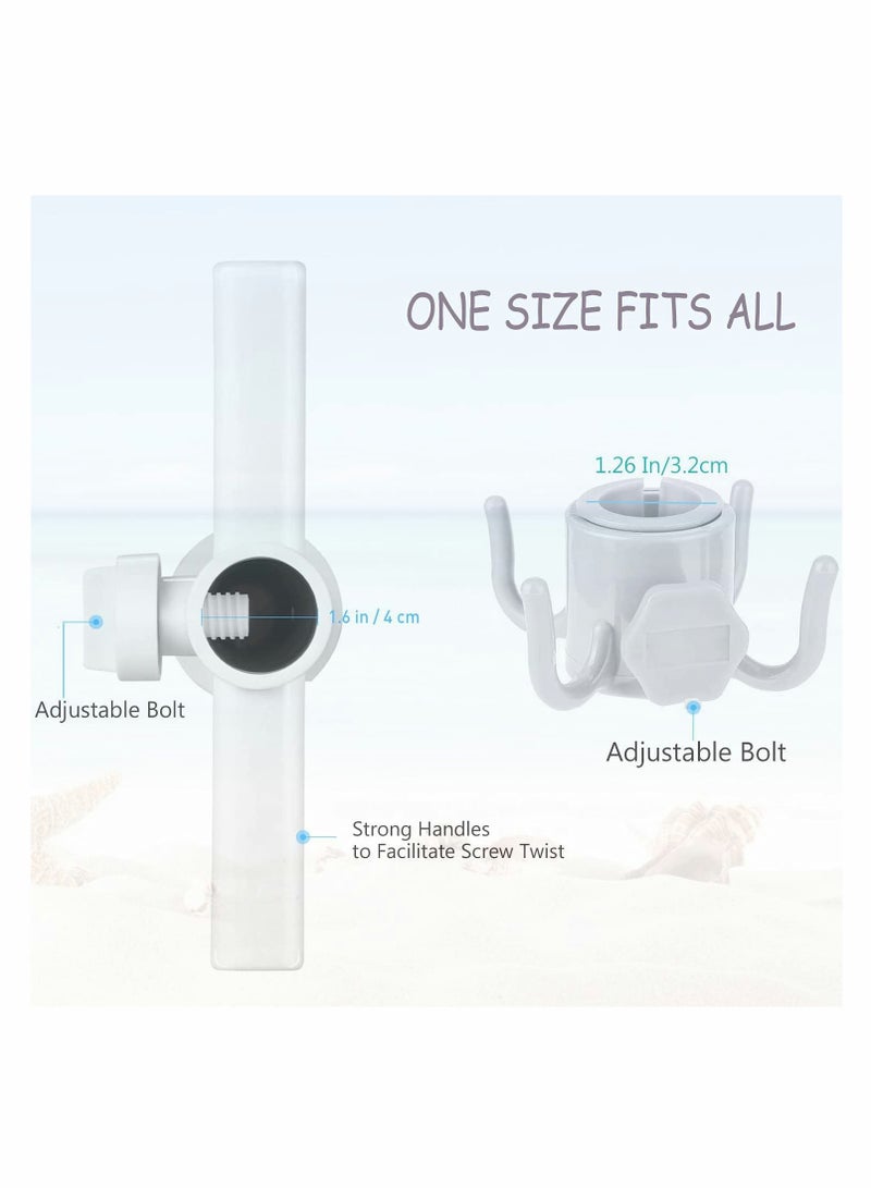 Beach Umbrella Screw Sand Anchor Stand Holder, One Size Fits All, Umbrella Holder Stand Safe for Strong Wind with 4-prongs Hanging Hook