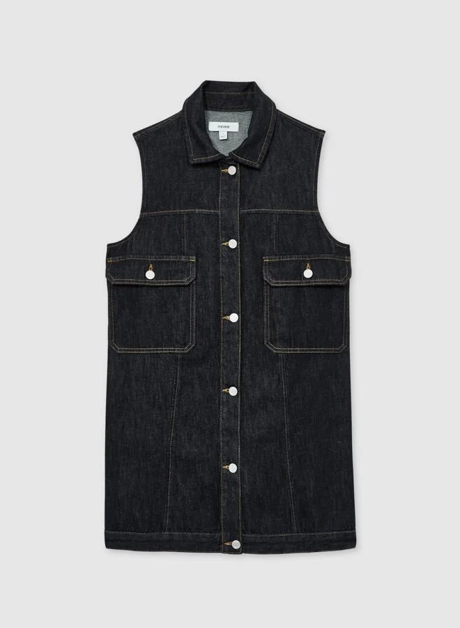 REISS Sleeveless Denim Dress