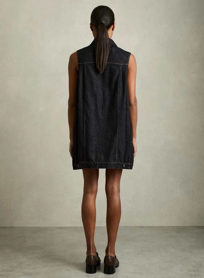 REISS Sleeveless Denim Dress