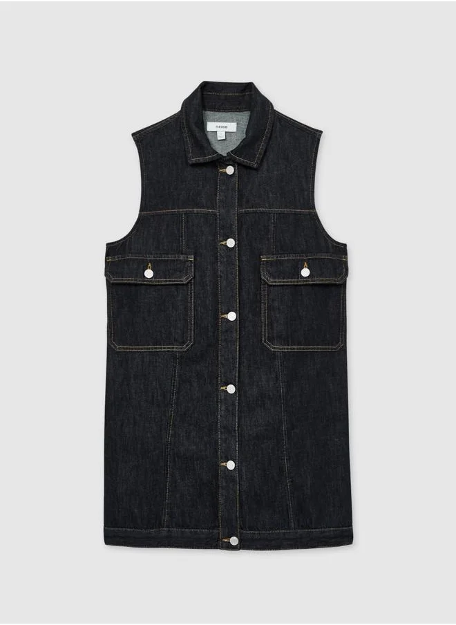 REISS Sleeveless Denim Dress