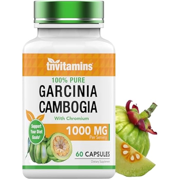 tnvitamins Garcinia Cambogia Extract Capsules (1000 MG x 60 Pills) with Chromium | Weight Loss Pills for Women & Men* | Appetite Suppressant for Weight Loss - Image 1