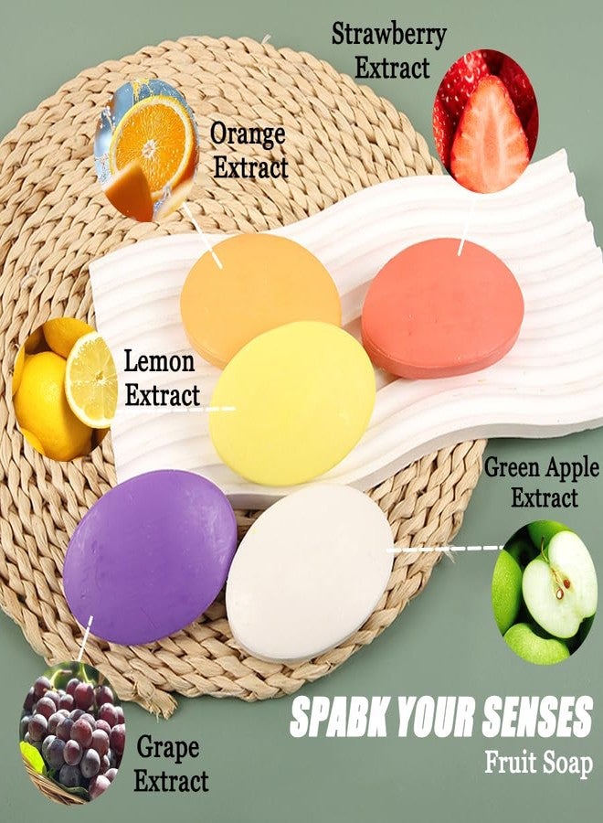 LZYLLS 10PCS Bar Soap for Men and Women,Apple,Lemon,Strawberry,Orange and Grape,Gentle Cleaning Bath Soaps,Moisturizing Soap Bar for Body and Face,All Skin Types,Refreshing Fruity Bath Soaps Set,75g - Image 3