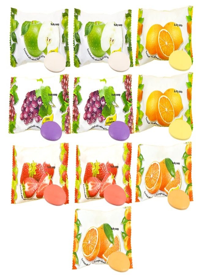 LZYLLS 10PCS Bar Soap for Men and Women,Apple,Lemon,Strawberry,Orange and Grape,Gentle Cleaning Bath Soaps,Moisturizing Soap Bar for Body and Face,All Skin Types,Refreshing Fruity Bath Soaps Set,75g - Image 1
