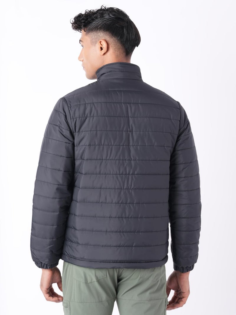 Wildcraft Men Alpine Solid Nylon Blend Collored Casual Quilted Husky Jacket, Full Sleeve - Regular fit, Black, M - Image 4