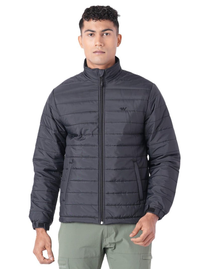 Wildcraft Men Alpine Solid Nylon Blend Collored Casual Quilted Husky Jacket, Full Sleeve - Regular fit, Black, M - Image 1