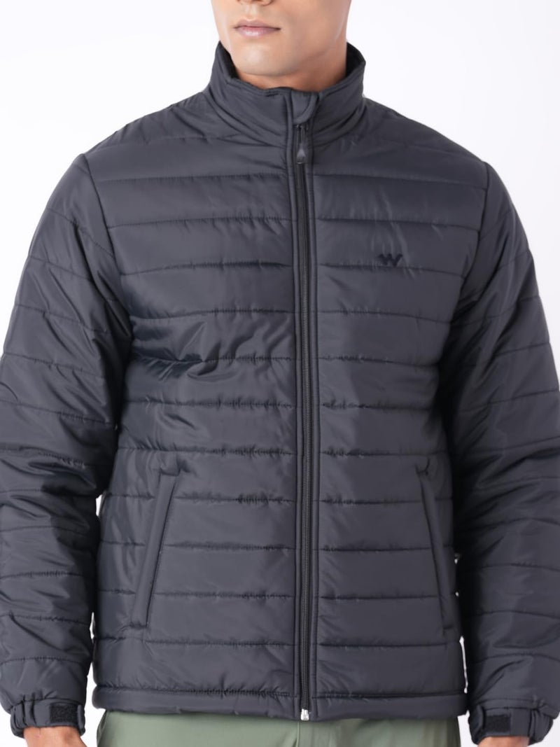 Wildcraft Men Alpine Solid Nylon Blend Collored Casual Quilted Husky Jacket, Full Sleeve - Regular fit, Black, M - Image 5