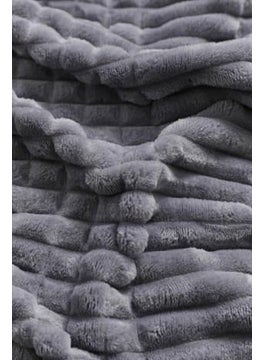MERINOS Modern Line 3 Piece Double Blanket Set Dark Grey  - Image 2
