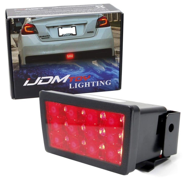 iJDMTOY Dark Smoked Lens Race Car Style Full LED Rear Fog Light Kit Compatible with 20112021 Subaru ImprezaWRX STi or XV Crosstrek with Tail Running and Strobe Flashing Brake Feature