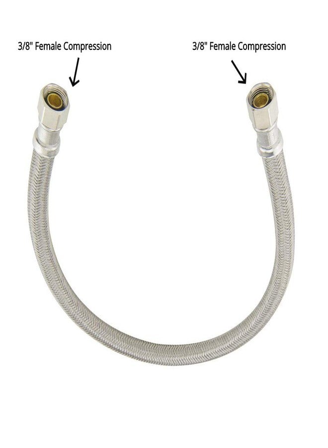 EZ-FLUID وصلة تمديد صنبور من الفولاذ المقاوم للصدأ المضفر، مقاس 20 بوصة × 3/8 بوصة، من EZ-Fluid Plumbing، موصل أنثى ضغط إلى 3/8 بوصة ضغط أنثى، وصلة خرطوم إمداد صنبور، تناسب وصلة ذكر ضغط 3/8 بوصة (عبوة واحدة). - Image 2