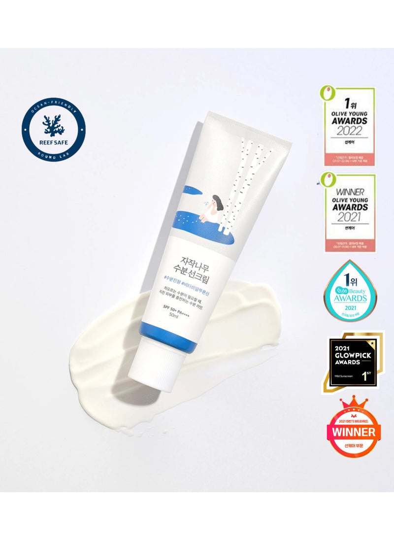 Round Lab Birch Juice Moisturising Sunscreen SPF 50+, Long Lasting Moisturiser Face Sunscreen, Facial & Body Sunscreen 50ml  - Image 4