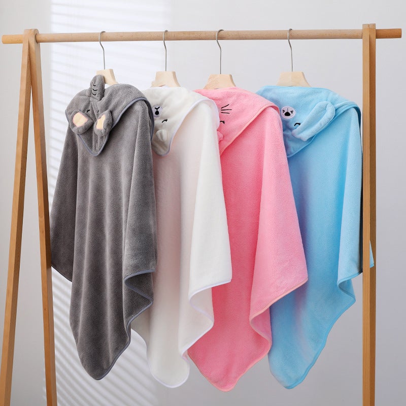 بطانية أطفال جملة ماصة للأطفال حديثي الولادة رداء حمام سميك مزخرف بشخصيات كرتونية بغطاء رأس، منشفة حمام عباءة - Image 2