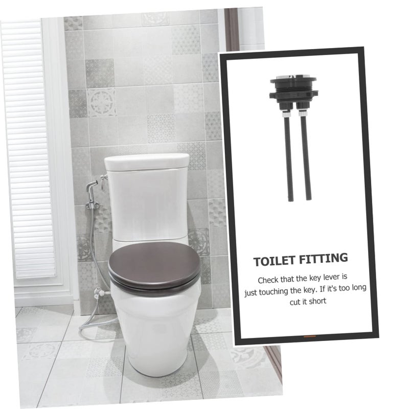 زر تفريغ مزدوج لخزان المرحاض زر ضغط دائري بلاستيكي بديل للسيفون سهل التركيب - Image 5