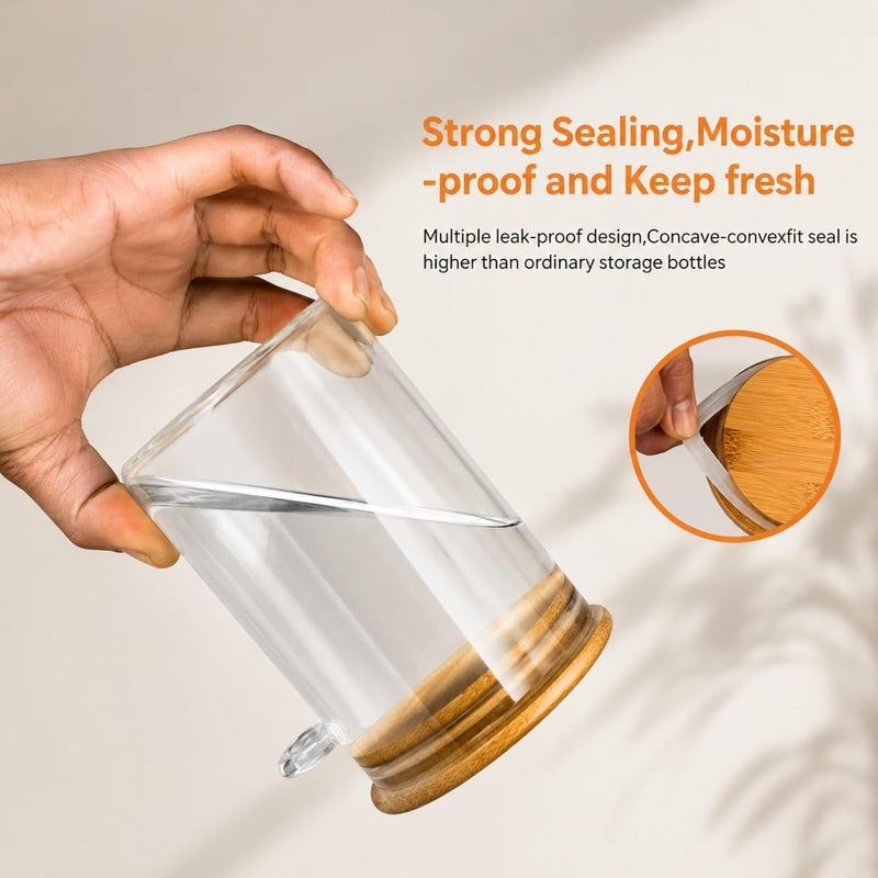 PFUM Airtight Glass Sugar Container, 20oz Storage Jars With Wooden Spoons and Lids, Leak-Proof Glass Jars for Serving Coffee, Sugar, Spices, Tea, and As Overnight Oats or Yogurt Cups(2 Pack) - Image 5