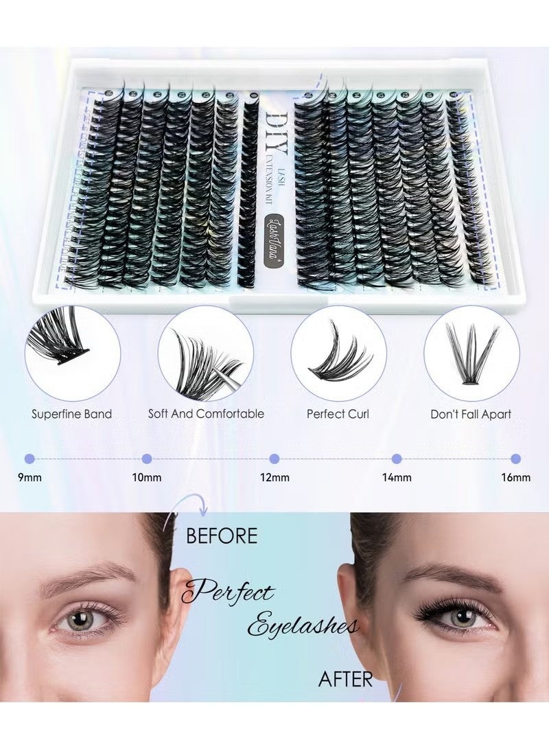 لاشفانا 280 مجموعة جديدة من قسم DIY للرموش الزائفة، 30D+40D سعة كبيرة من الرموش الزائفة المزخرفة الكثيفة المموجة، الخيار المثالي للعيون المذهلة. - Image 5
