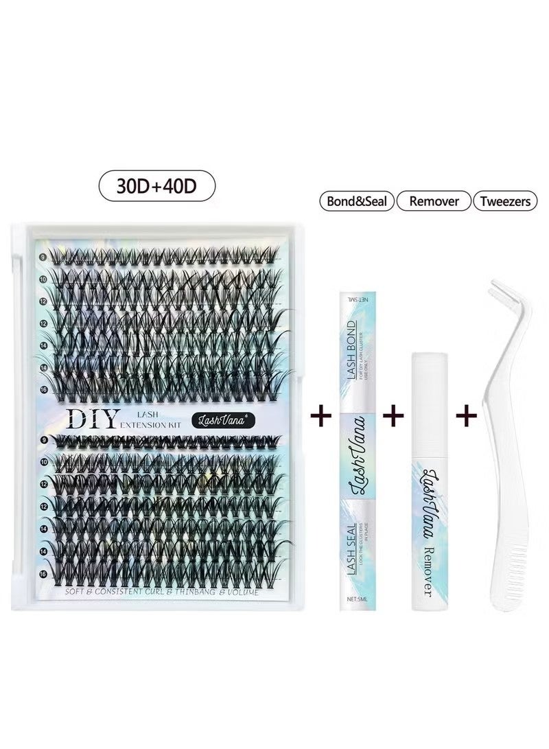 لاشفانا 280 مجموعة جديدة من قسم DIY للرموش الزائفة، 30D+40D سعة كبيرة من الرموش الزائفة المزخرفة الكثيفة المموجة، الخيار المثالي للعيون المذهلة. - Image 3
