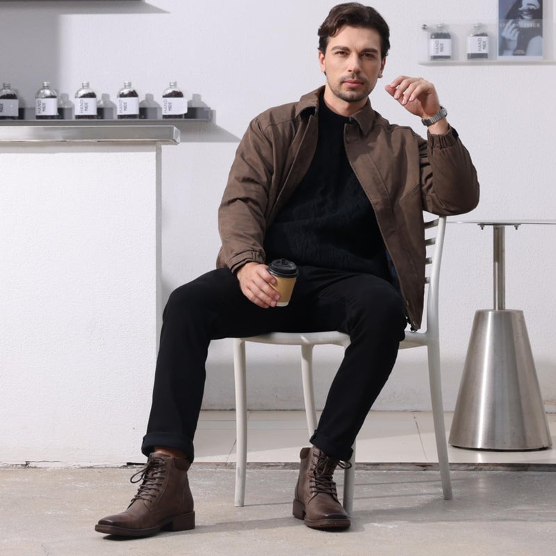 TruVeld Mens Boots Casual Men's Chukka Boots Mens Dress Boots Motorcycle Boot for Men Biker Boots Men - Image 3