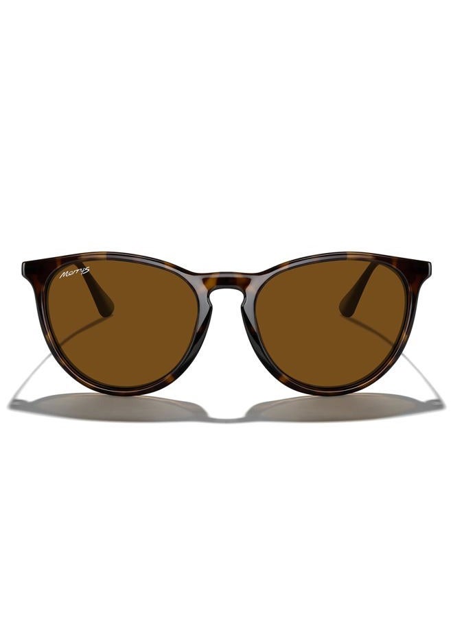MERRY'S Vintage Polarized Sunglasses for Women Men Retro Round Mirrored Lens Sun glasses UV400, Leopard Frame/Brown Lens/Brown Legs, Lens Width: 54 Millimeters - Image 2