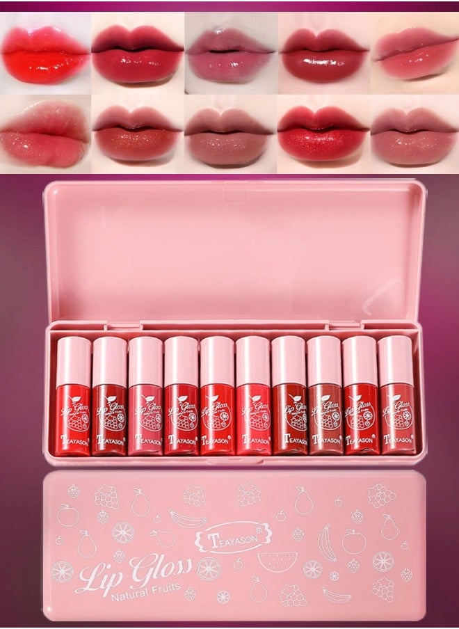 10Pcs Lip Gloss Set High Shine Lip Gloss Kit Lip Plumping Glass Finish Matte Liquid Lipstick for Women Natural Fruits Flavored Lip Gloss Moisturizing Hydrating Lip Glow Oil - pzsku/Z04B5DFF4A8A3B66DA131Z/45/_/1714391148/3ab47af1-2007-4259-ba78-11c7b85927a5
