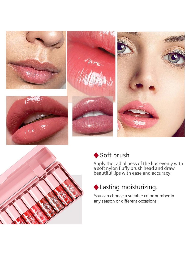 10Pcs Lip Gloss Set High Shine Lip Gloss Kit Lip Plumping Glass Finish Matte Liquid Lipstick for Women Natural Fruits Flavored Lip Gloss Moisturizing Hydrating Lip Glow Oil - pzsku/Z04B5DFF4A8A3B66DA131Z/45/_/1714391153/1affb6ab-9690-4ddc-bbdf-b953637b402b