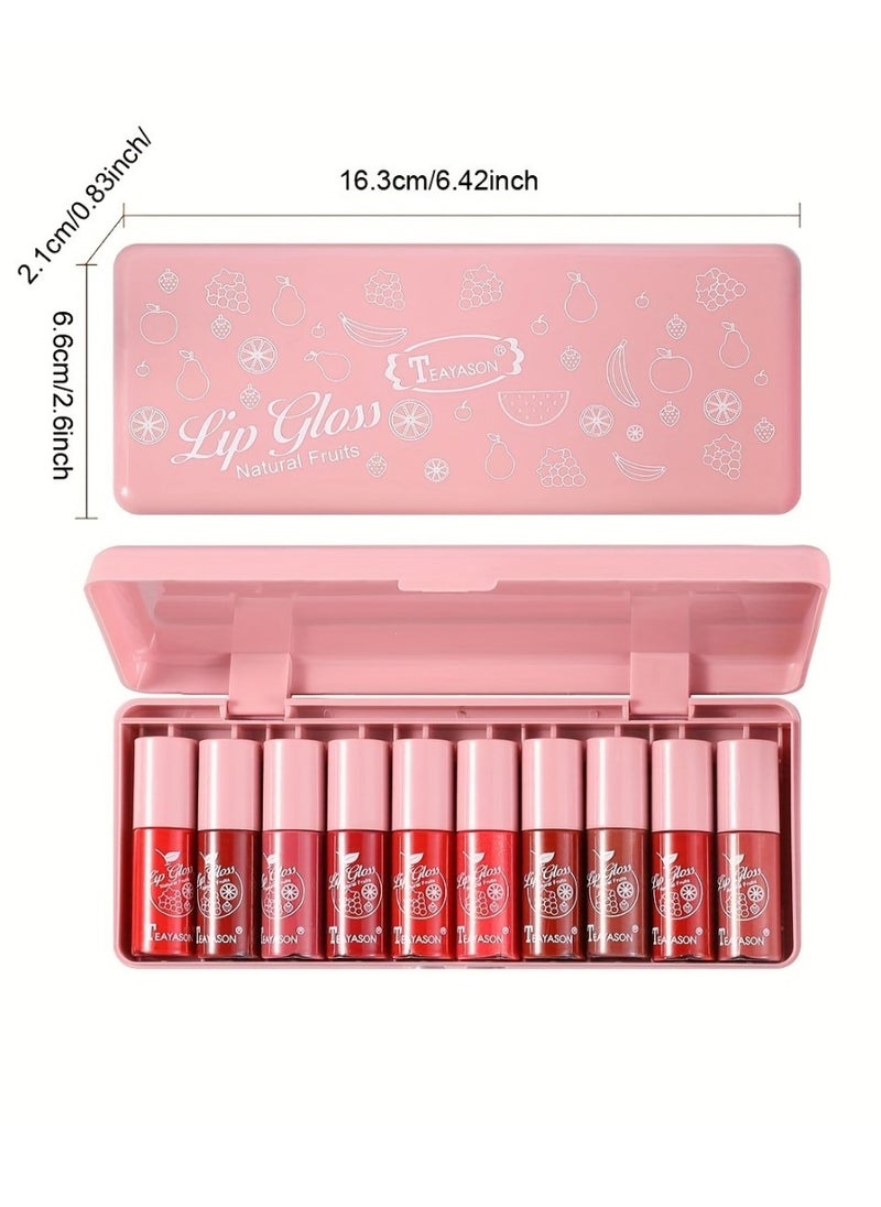 10Pcs Lip Gloss Set High Shine Lip Gloss Kit Lip Plumping Glass Finish Matte Liquid Lipstick for Women Natural Fruits Flavored Lip Gloss Moisturizing Hydrating Lip Glow Oil - pzsku/Z04B5DFF4A8A3B66DA131Z/45/_/1714391160/da449b5b-95d3-42e8-a71b-01573d022882