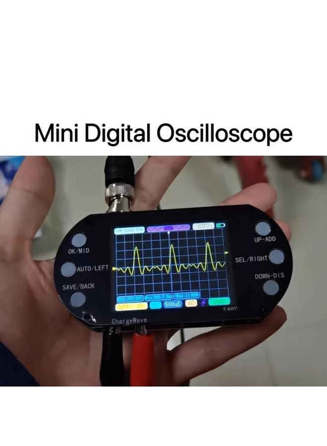 ANJKFLUR راسم اهتزاز محمول باليد 2 5 ميجاهرتز معدل أخذ العينات 500 كيلوهرتز عرض النطاق قابلة لإعادة الشحن عبر USB 36 فولت أقصى مدخل - Image 5