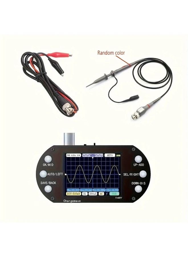 ANJKFLUR راسم اهتزاز محمول باليد 2 5 ميجاهرتز معدل أخذ العينات 500 كيلوهرتز عرض النطاق قابلة لإعادة الشحن عبر USB 36 فولت أقصى مدخل - Image 2