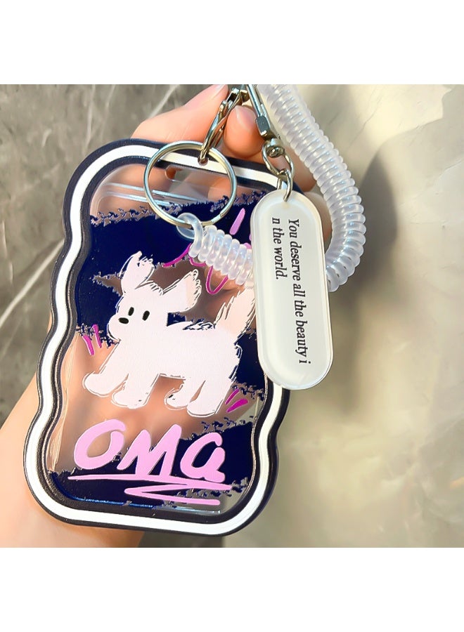 NIBEMINENT 1 - Piece OMG Puppy Kpop Photo Card Holder Pendant Key Chain ID Badge Holder ID Card Holder Photo Card Protector for School ID Office ID Access Card for Women Girls
