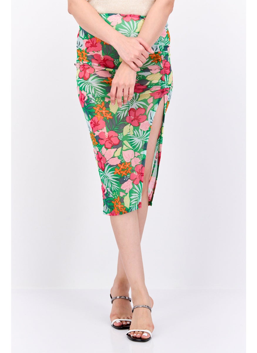 Women Floral Printed Basic Midi Skirt, Green Combo - pzsku/Z04B5E82C7FD06229F598Z/45/_/1727187781/427a4ec0-0ae0-4785-81ea-931800611e6c