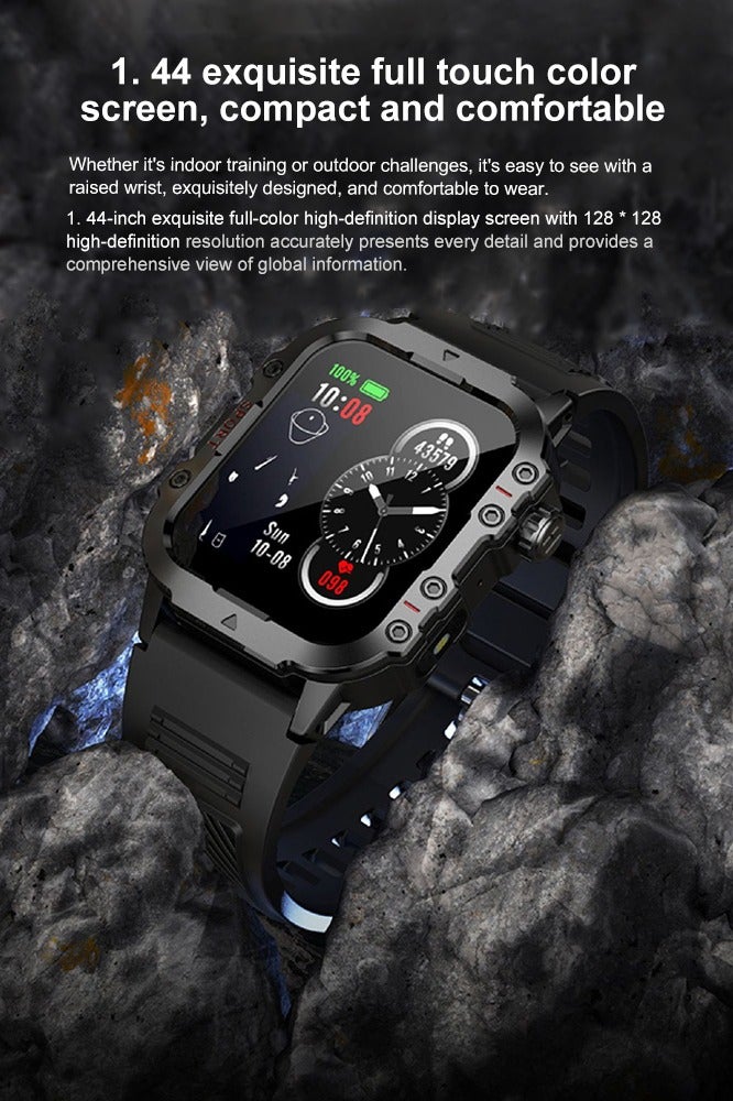 سوار ساعة ذكية بشاشة ملونة عالية الدقة ووظيفة الاتصال عبر البلوتوث ومصباح يدوي ووضع رياضي كامل المشهد - Image 4