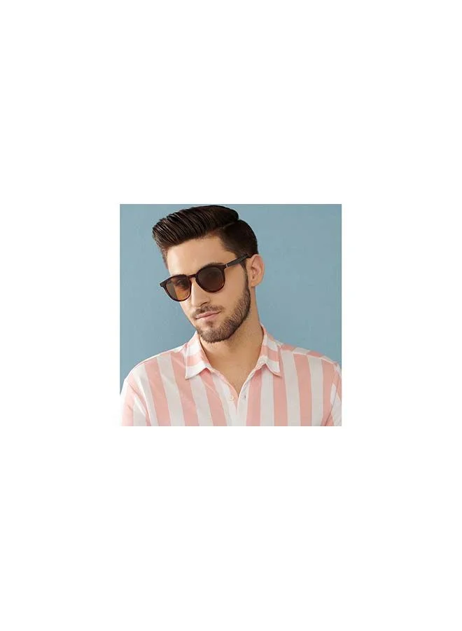 VINCENT CHASE Mirage Full Rim Round Frame Polarized & UV Protected Sunglasses VC S13972 - 51mm - Brown