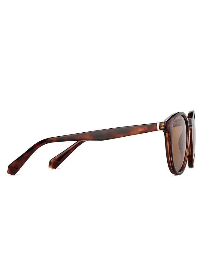 VINCENT CHASE Mirage Full Rim Round Frame Polarized & UV Protected Sunglasses VC S13972 - 51mm - Brown