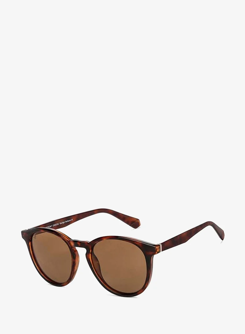 فينسينت تشيس Vincent Chase By Lenskart | Mirage Full Rim Round Frame Polarized & UV Protected Sunglasses VC S13972 - 51mm - Brown