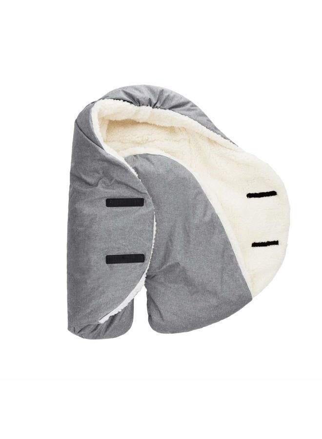 7 A.M. 7AM Baby Car Seat Blanket - Multifunctional Car Seat Cover for Toddlers, Winter Stroller & Car Seat Swaddle Blanket, Micro-Fleece & Plush Lined Warm Carseat Cover | (Heather Grey, Large 6-18M) - Image 3