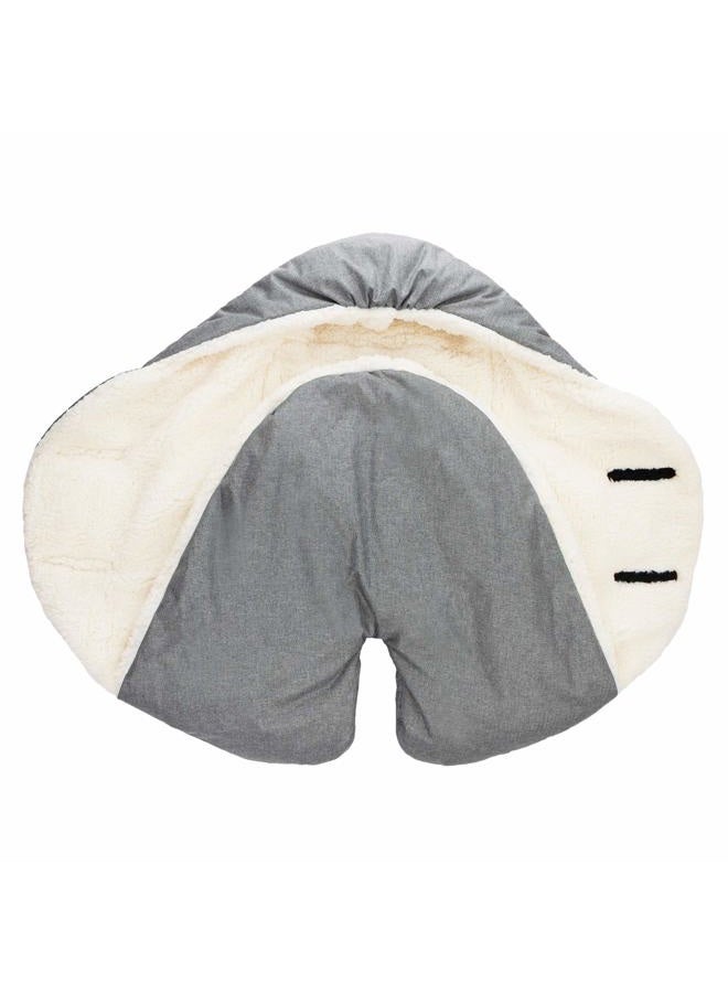 7 A.M. 7AM Baby Car Seat Blanket - Multifunctional Car Seat Cover for Toddlers, Winter Stroller & Car Seat Swaddle Blanket, Micro-Fleece & Plush Lined Warm Carseat Cover | (Heather Grey, Large 6-18M) - Image 5