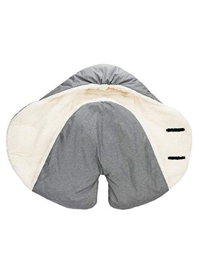 7 A.M. 7AM Baby Car Seat Blanket - Multifunctional Car Seat Cover for Toddlers, Winter Stroller & Car Seat Swaddle Blanket, Micro-Fleece & Plush Lined Warm Carseat Cover | (Heather Grey, Large 6-18M) - Image 4