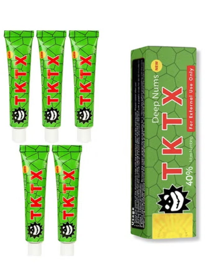 TKTX Green 40% Numbing Cream, Anesthetic Cream - Tattoo Numbing Cream - 5 Pcs