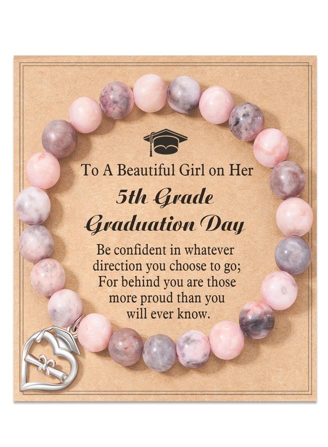 Shonyin 5th Grade Graduation Gifts for Her 2025, Heart Bracelet Elementary Fifth Grade Grad Jewelry Gifts for Her Daughter Granddaughter Niece Sister Class of 2025 - Image 1