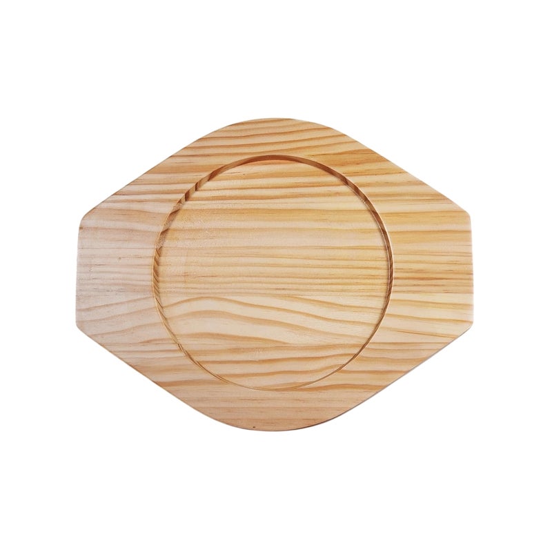 Deep Pan with Side Handles 24 cm with Wooden Base - A-1175G - Image 3