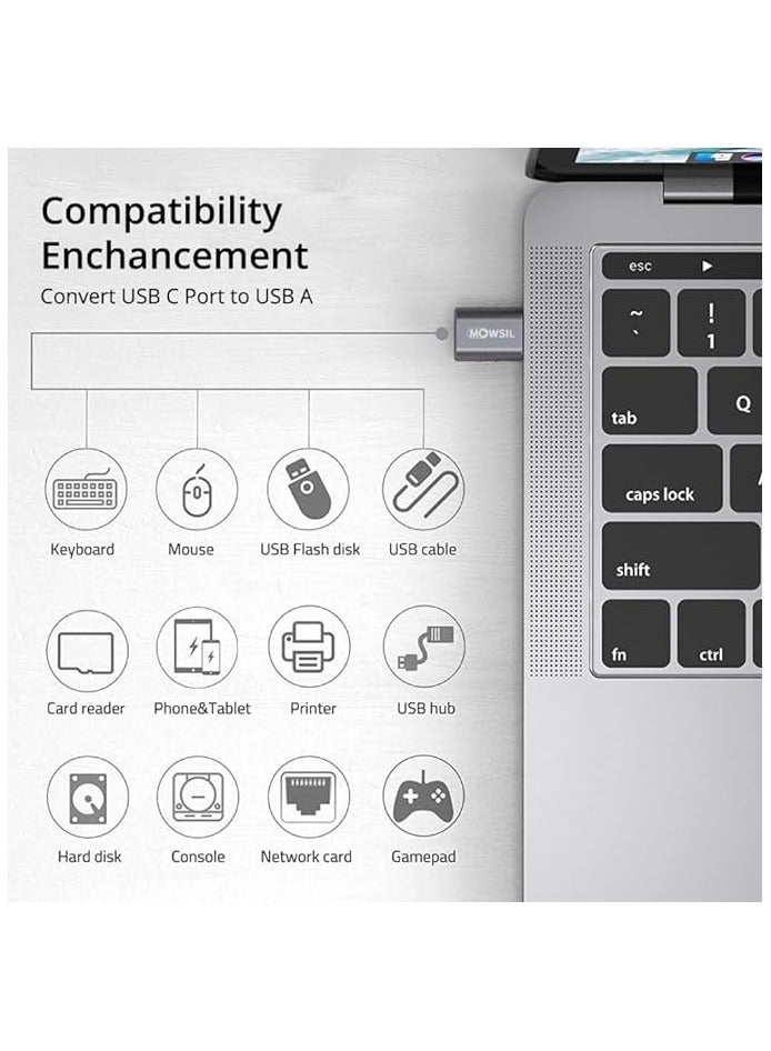 Mowsil USB C to USB A Adapter, 5Gbps High Speed USB to USB C Extender, USB Male to Type C Female Converter Charging & Sync for iPhone 15, Laptops Logitech StreamCam VR Link Adapter - Image 3