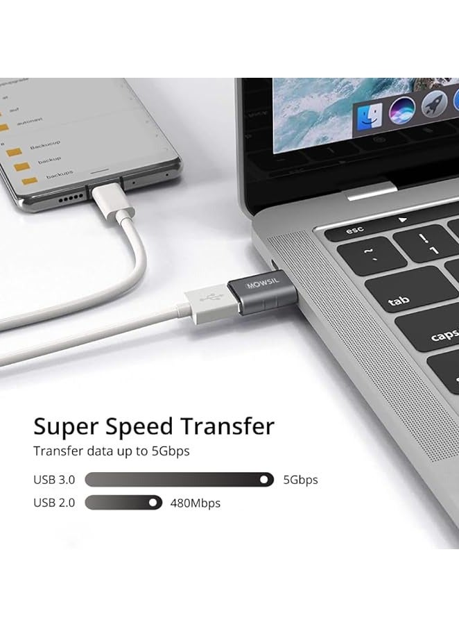 Mowsil USB C to USB A Adapter, 5Gbps High Speed USB to USB C Extender, USB Male to Type C Female Converter Charging & Sync for iPhone 15, Laptops Logitech StreamCam VR Link Adapter - Image 4