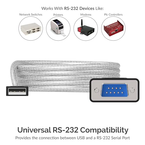 SABRENT 6-FT USB to RS-232 DB9 Serial 9 pin Adapter (Prolific PL2303) (SBT-USC6K) - Image 3