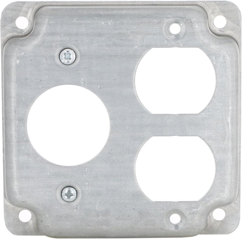 RACO 4 in. Square Cover, Exposed Work, Duplex/1.406 in. Dia. Receptacle - Image 2